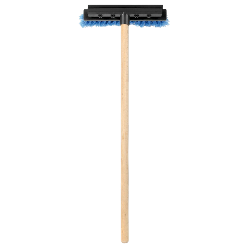 Autós ablaklehúzó és mosó kefe üvegfelületre 25cm fa nyéllel 60 cm