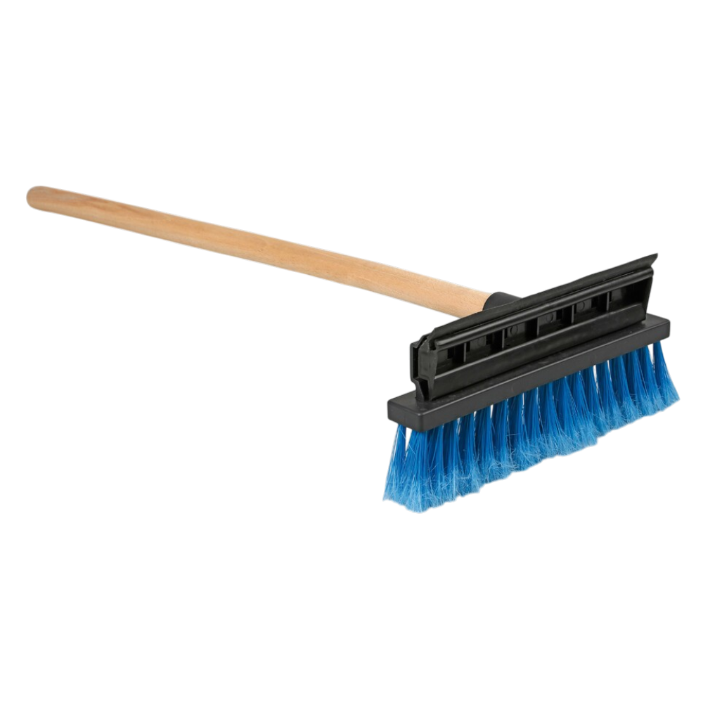 Autós ablaklehúzó és mosó kefe üvegfelületre 25cm fa nyéllel 60 cm
