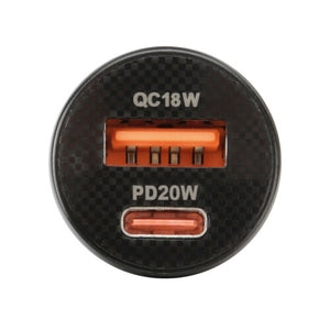 Autós töltő dupla usb portos (USB A és USB C) 20W