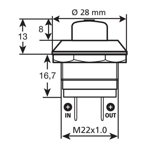 Push Button 10A 12/24V