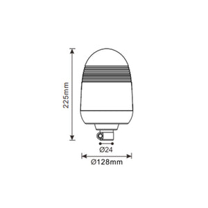 Villogó LED-es sárga 12/24V 80 LED csőre szerelhető