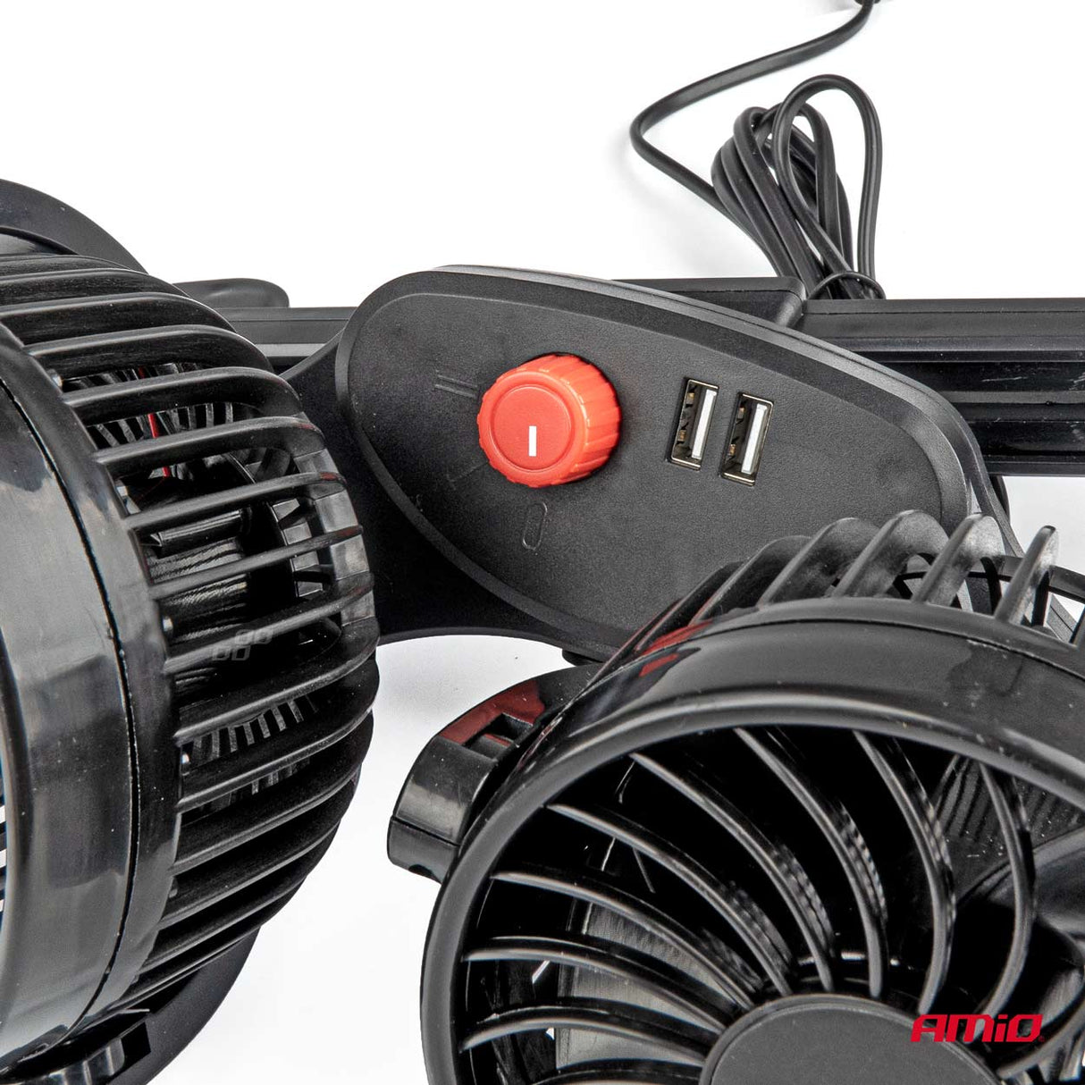 Autós ventilátor fejtámlára USB töltővel - 2 x 4 12V