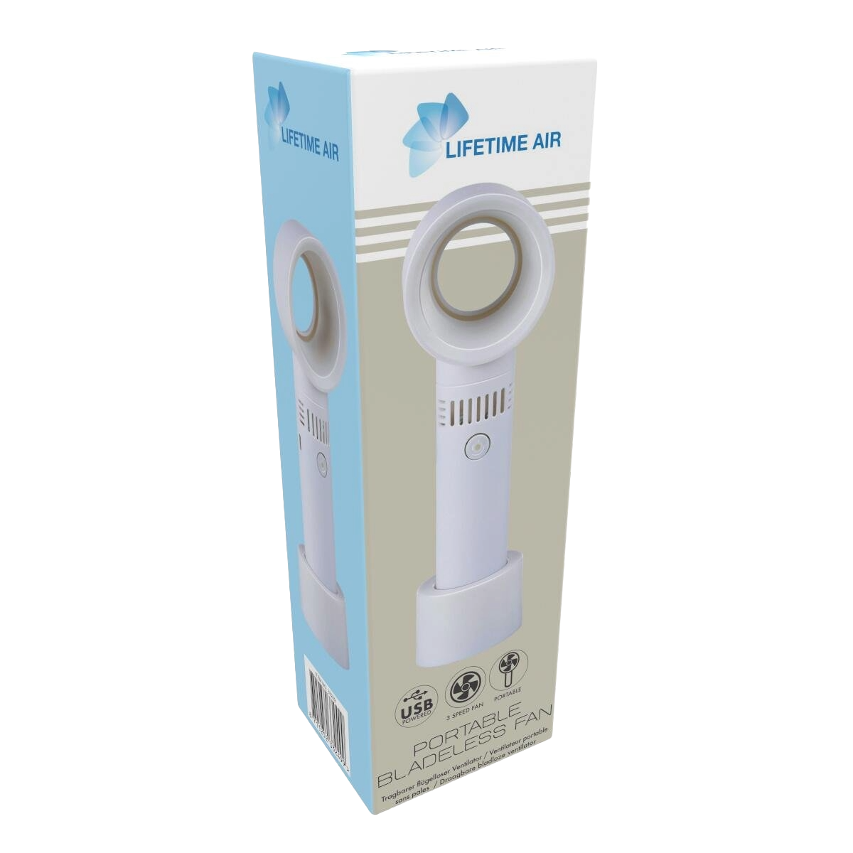 Kézi mini ventilátor akkumulátoros USB csatlakozóval, fehér