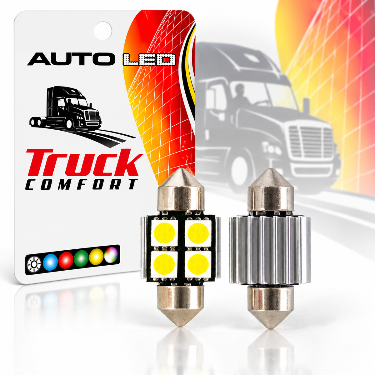 SMD LED szofita izzó 4 LED Canbus fehér