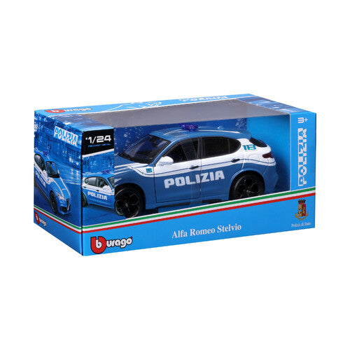 Játékautó 1:24 Rendőrautó Modell   Alfa Romeo Giulia / Stelvio | Burago