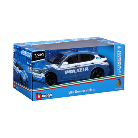 Játékautó 1:24 Rendőrautó Modell   Alfa Romeo Giulia / Stelvio | Burago