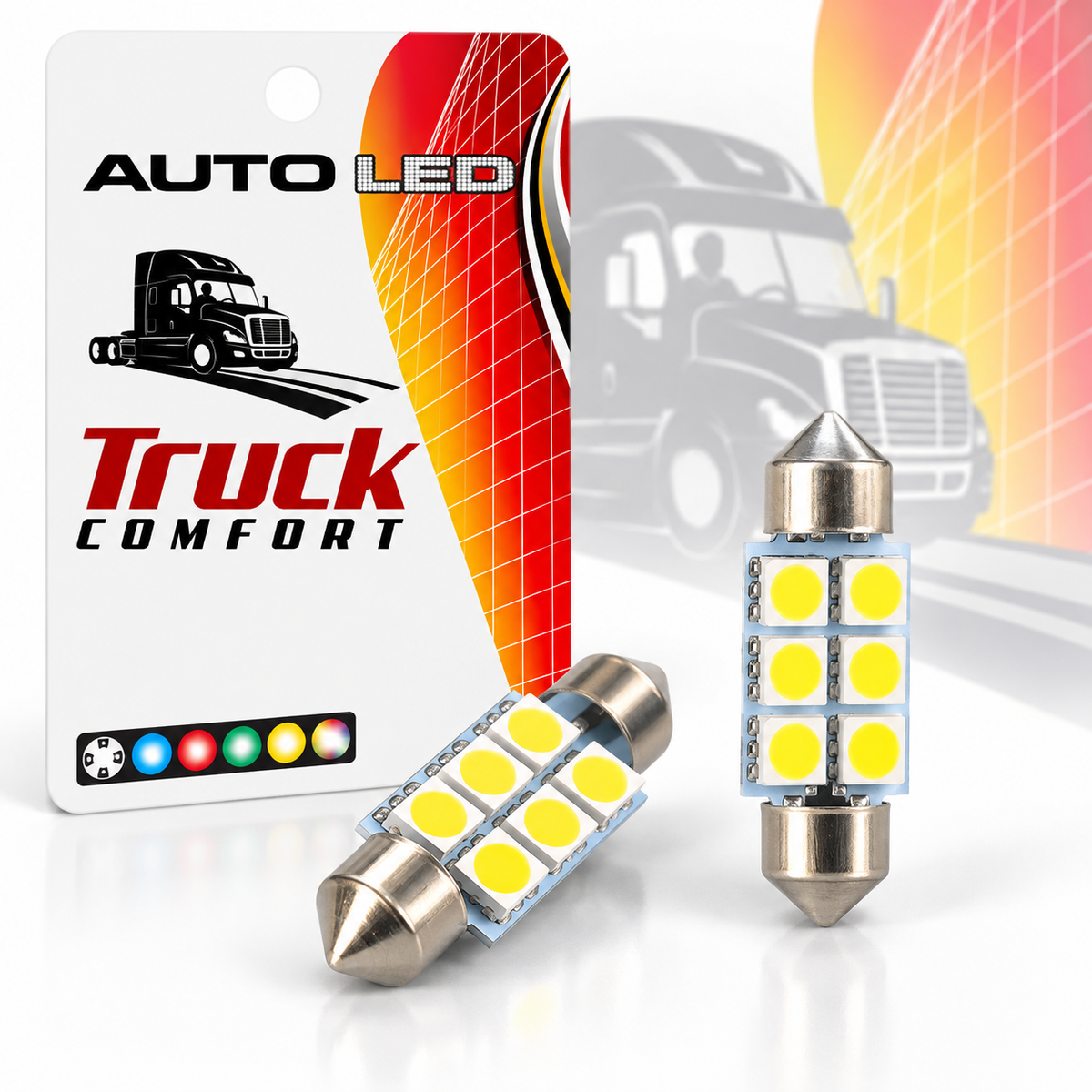 Autó LED izzó T10 foglalattal SMD fehér fény 2 db-os készlet