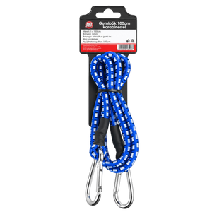 Gumipók karabineres 8 mm, kék 1 darabos