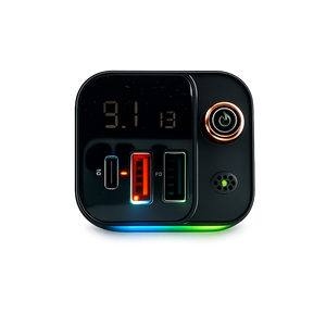 Car Bluetooth FM Transmitter fast charger USB-C black