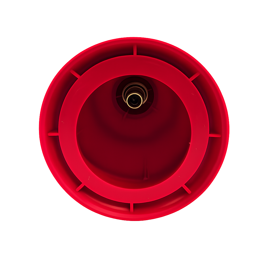 Camping gas stove, single burner, plastic body, red/black, for 190g gas cartridges