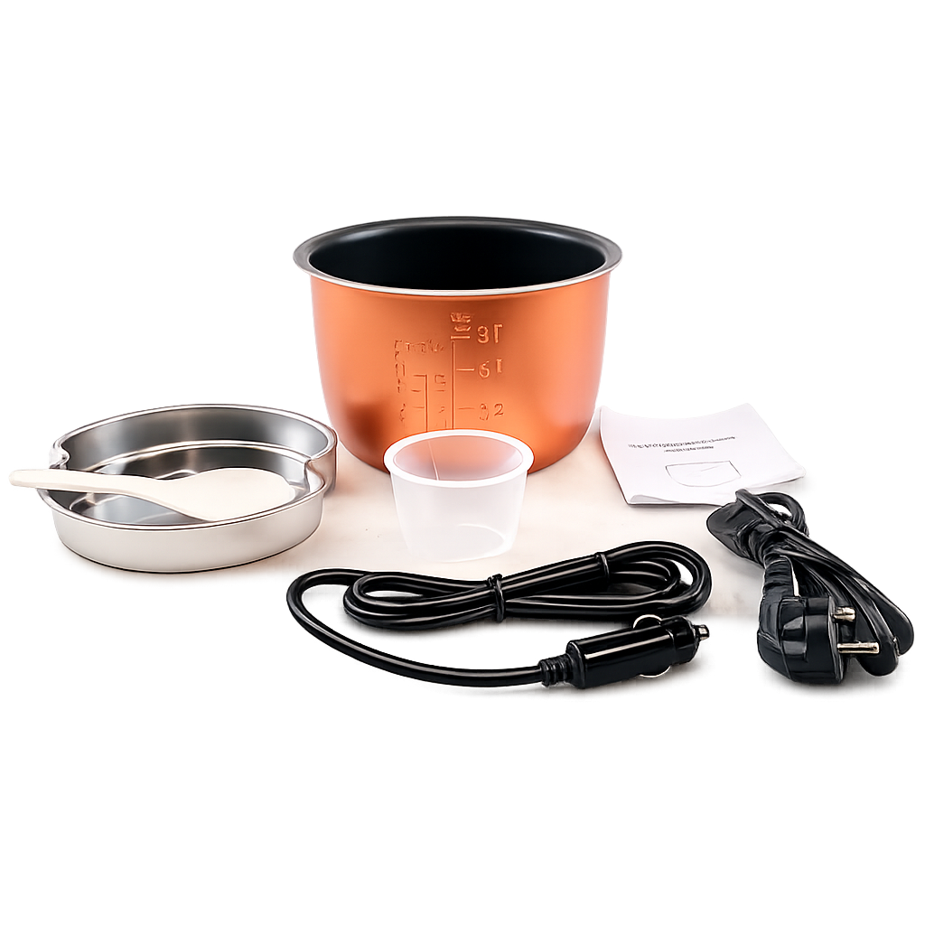 Electric Rice Cooker for Car, 12-24V / 220V, 2L