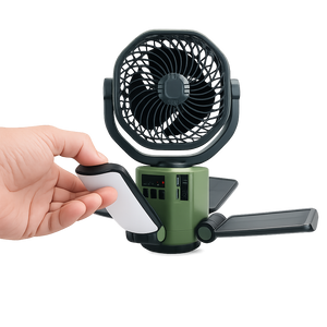 Napelemes ventilátor 6000 mAh akkumulátorral, LED világítással és Power Bank funkcióval