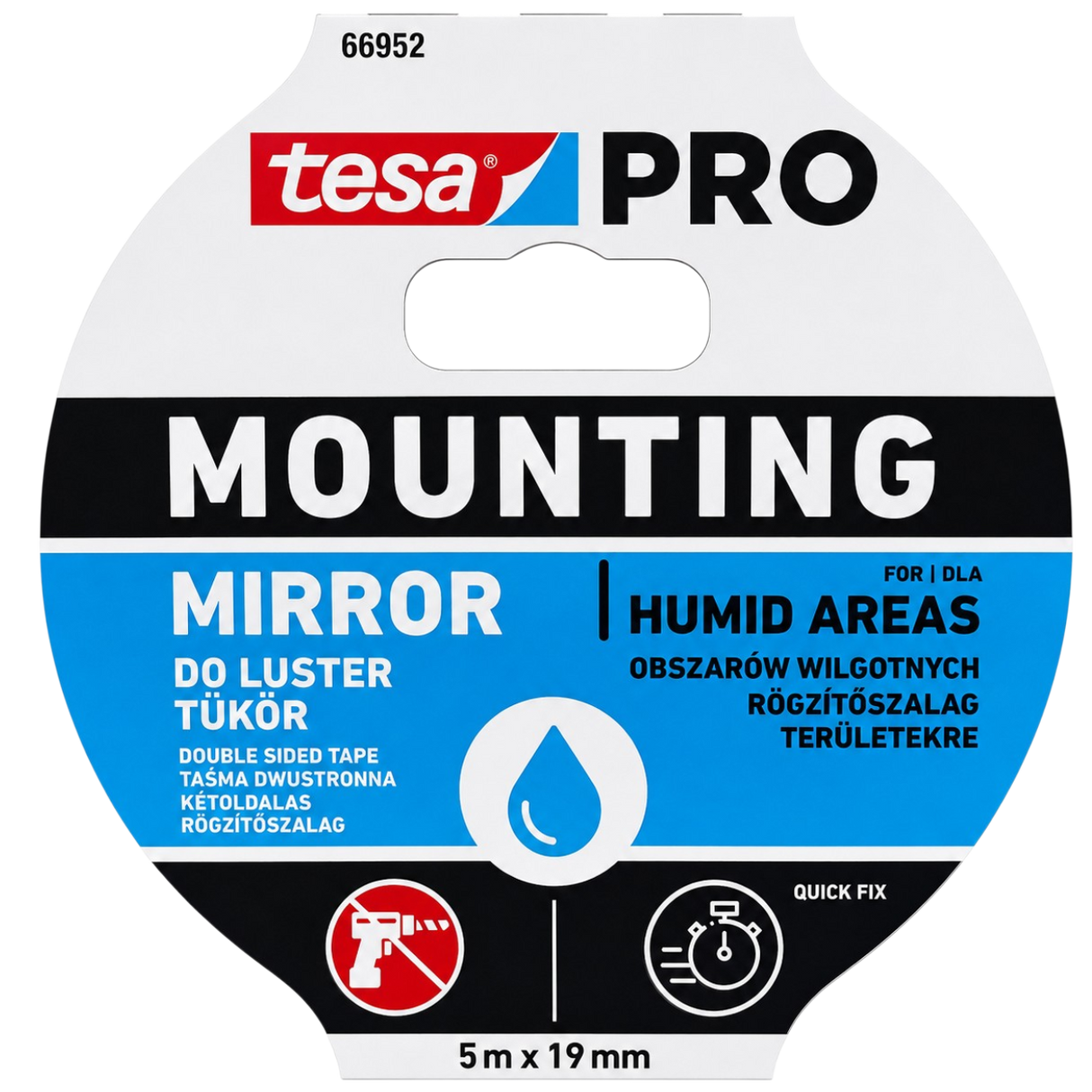 Tükörragasztó szalag kétoldalas párazáró Mounting PRO 5m x 19mm