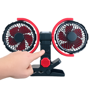 USB ventilátor akkumulátoros, csipeszes LED világítással 15cm