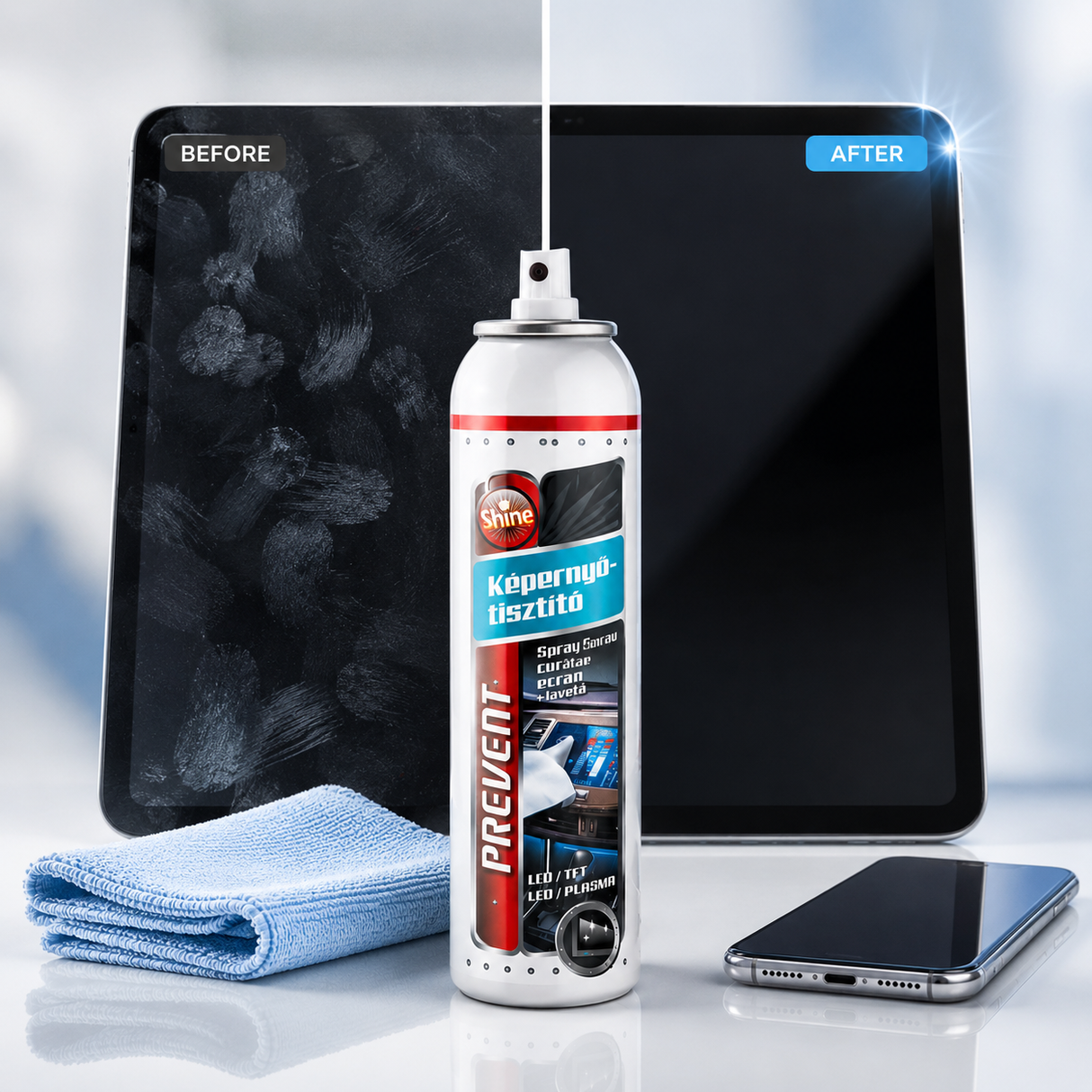 Monitor tisztító spray törlőkendővel 75ml
