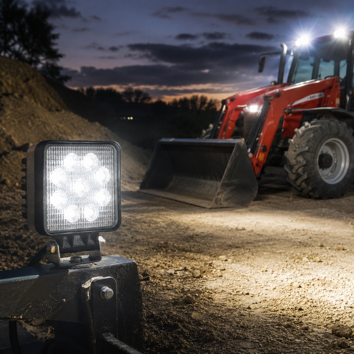 Led munkalámpa szögletes terítő 27W 12/24V kék