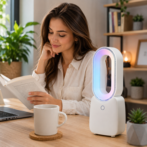 Asztali ventilátor USB akkumulátoros, lapát nélküli 1800 mAh