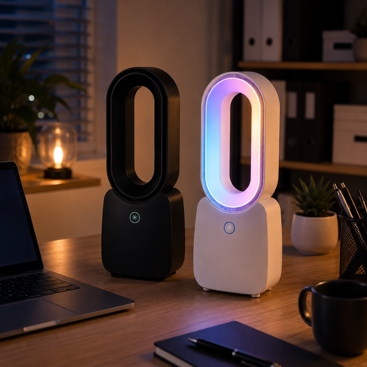 Asztali ventilátor USB akkumulátoros, lapát nélküli 1800 mAh