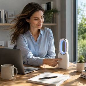 Asztali ventilátor LED hangulat világítással 1800mah