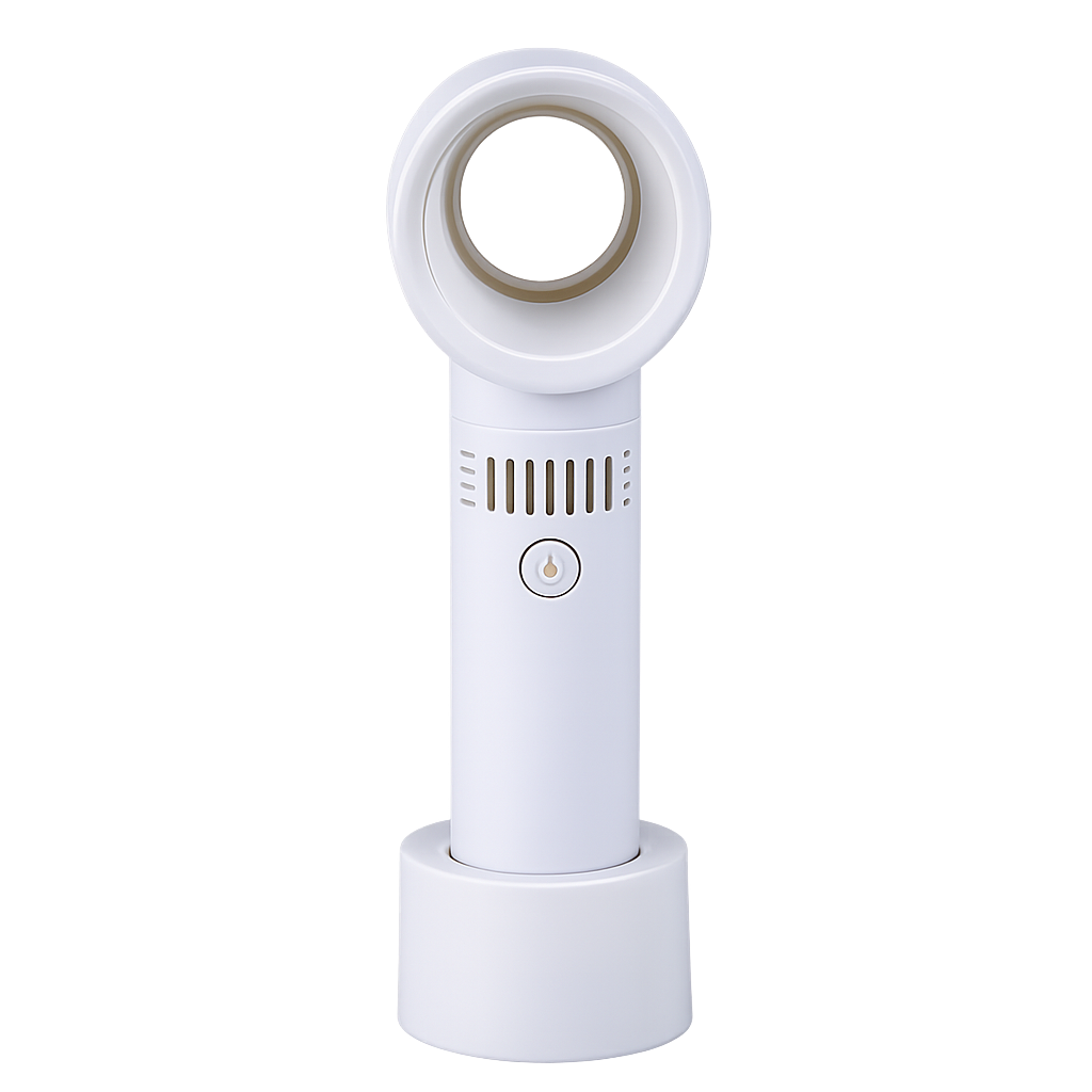 Kézi mini ventilátor akkumulátoros USB csatlakozóval, fehér