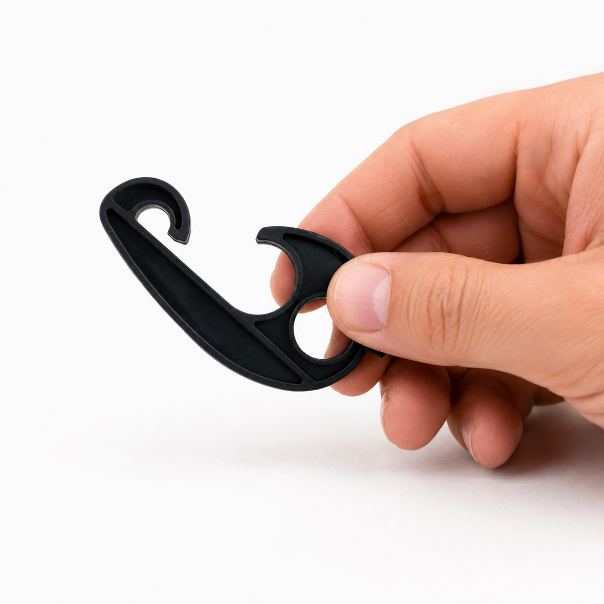 Plastic hook for cargo net, black