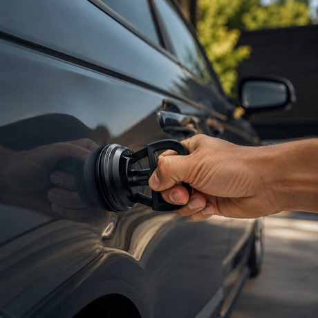 Car dent repair with vacuum suction cup