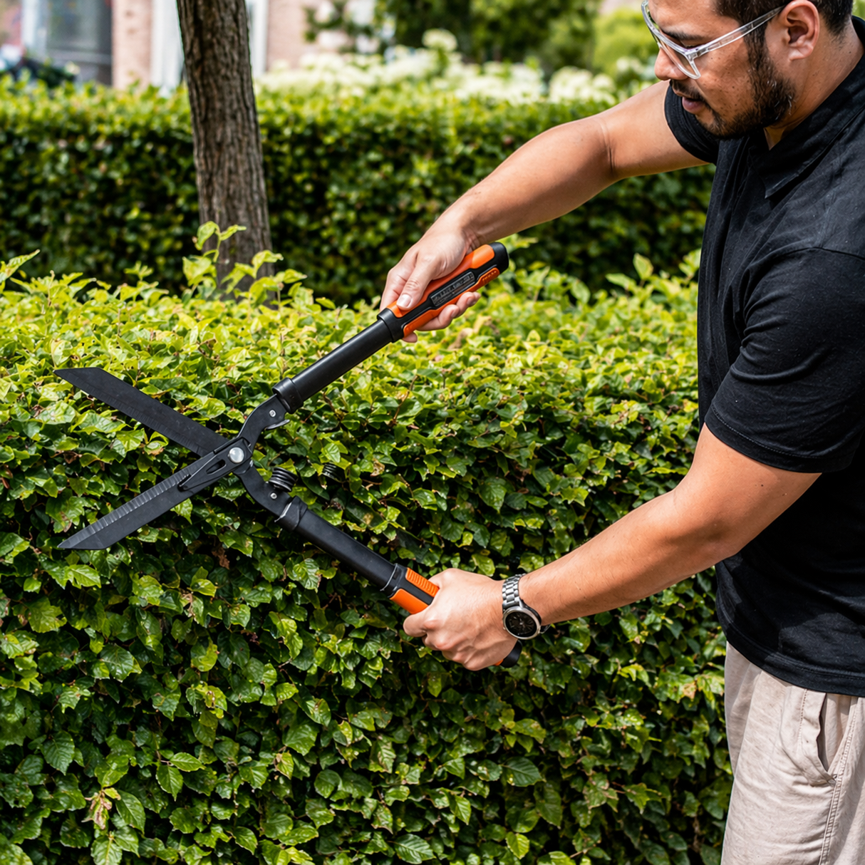 Hedge shears with serrated blade 61 cm