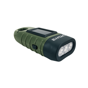 Tölthető led zseblámpa dinamós 40 mAh, napelemes kempinghez