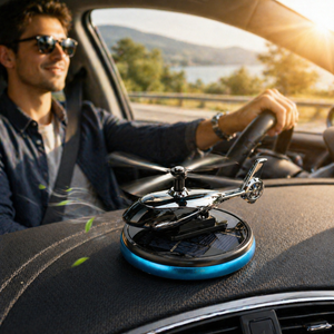 Car air freshener perfume for cars, with propeller, solar-powered for spectacular rotation