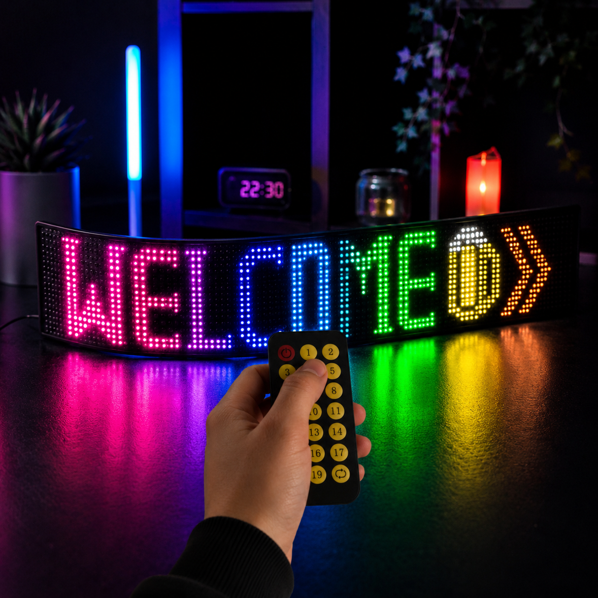LED display eye pair set, with remote control 12V 590x120mm