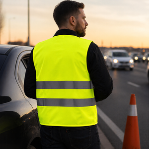 A well visibility vest is a large size