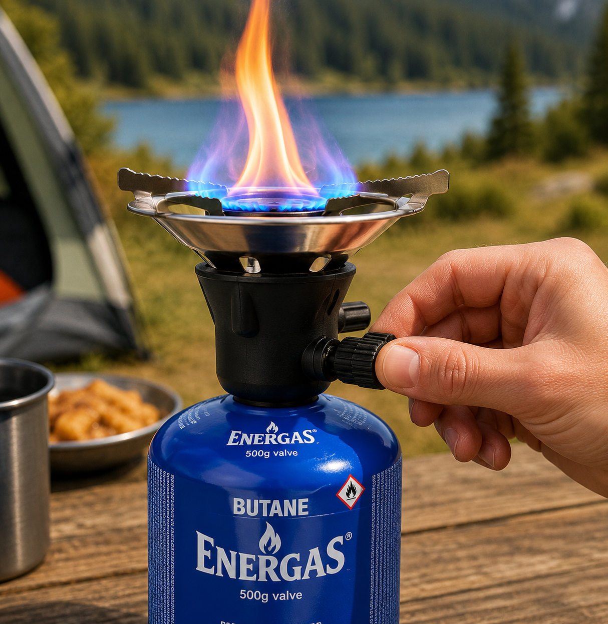 Camping gas bottle 500 g 7/16 EN417