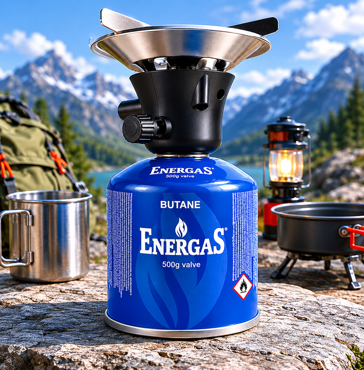 Camping gas bottle 500 g 7/16 EN417