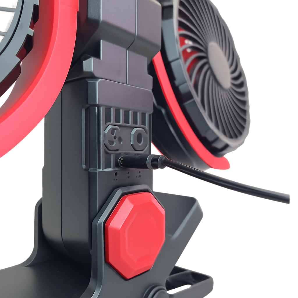 USB ventilátor akkumulátoros, csipeszes LED világítással 15cm