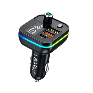 Car Bluetooth FM Transmitter fast charger USB-C black