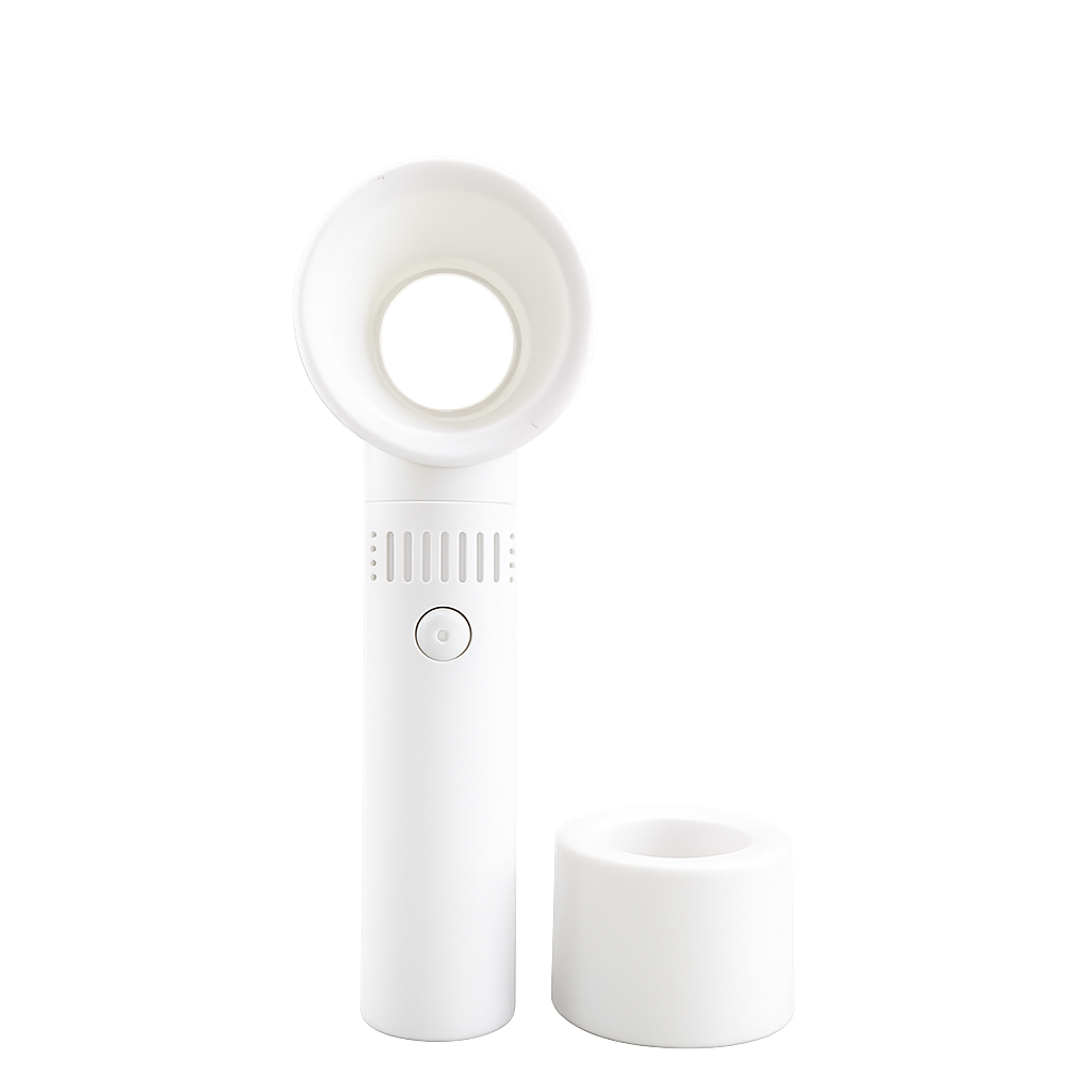 Handheld Mini Fan with Battery and USB Connection, White