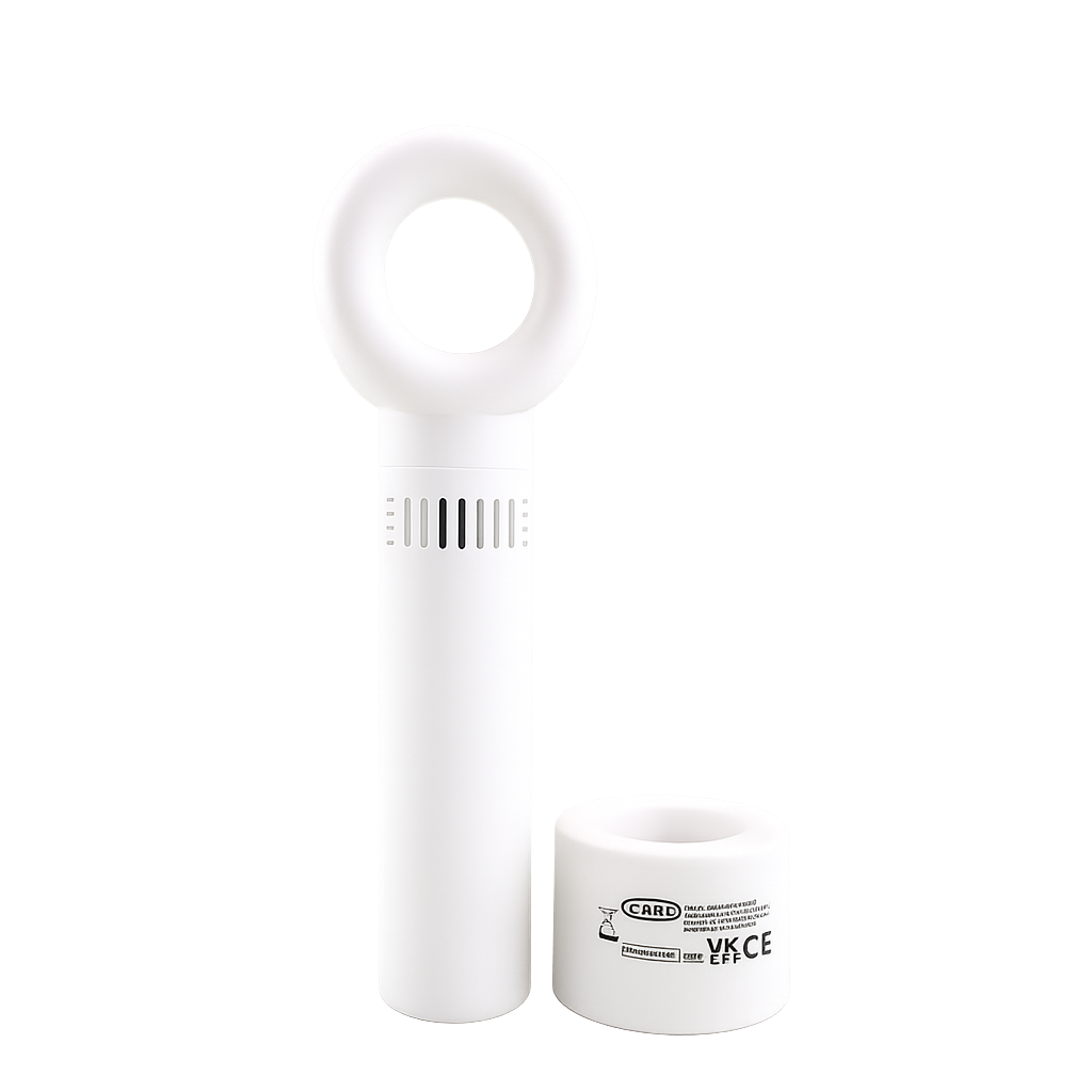 Handheld Mini Fan with Battery and USB Connection, White
