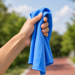 Cooling towel absorbent for sports, outdoor activities 66x43cm blue