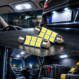 Autó LED izzó T10 foglalattal SMD fehér fény 2 db-os készlet