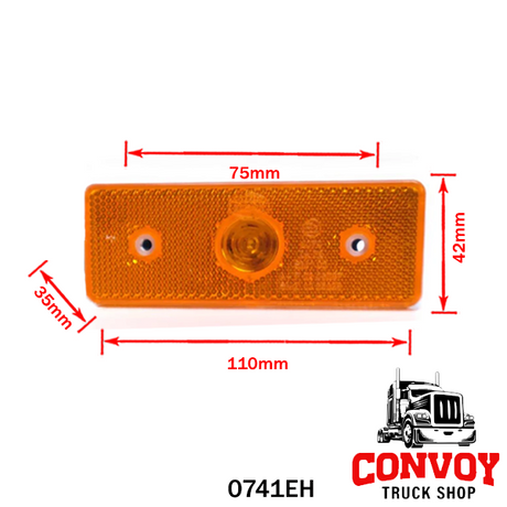 Lámpa helyzet beépíthető prizmás sárga 4LED