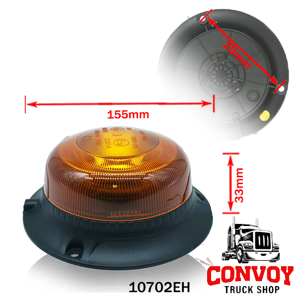 Villogólámpa sárga LED-es 12V/24V 18 LED mini