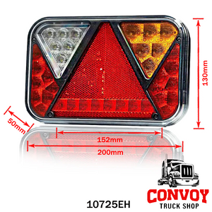 Lámpa LED 5 funkciós háromszög prizmás 12V