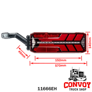 Pótkocsi hátsó lámpa gumilámpával 4 csatlakozós