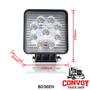 Munkalámpa LED szögletes 12/24V