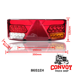 Lámpa LED 7 funkciós háromszög prizmás 12-24V