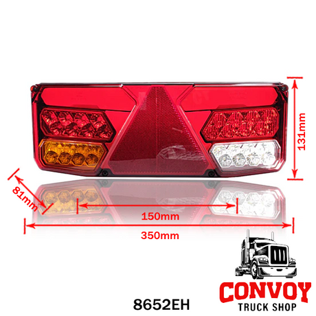 Lámpa LED 7 funkciós háromszög prizmás 12-24V