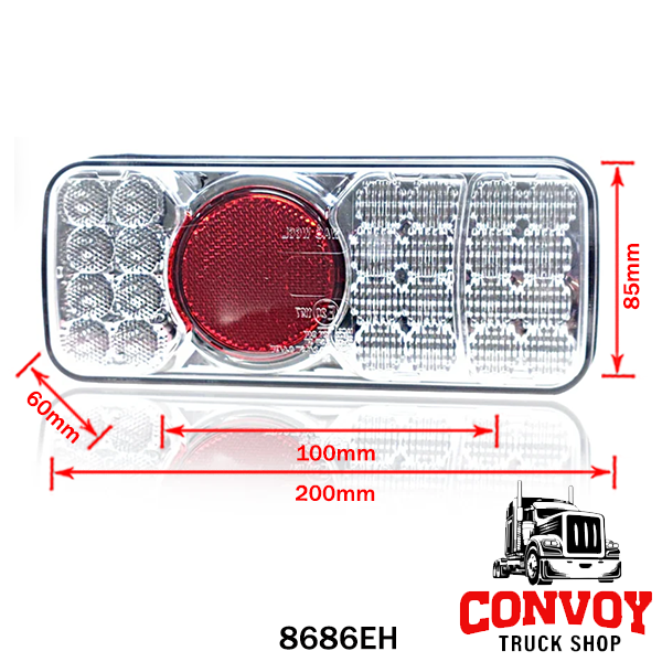 Lámpa LED 5 funkciós áttetsző prizmás 12/24V