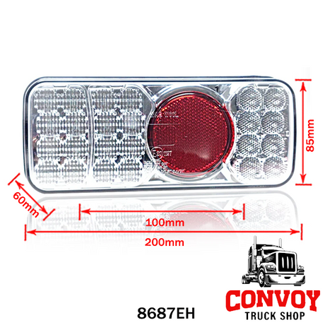 Lámpa LED 5 funkciós áttetsző prizmás 12/24V