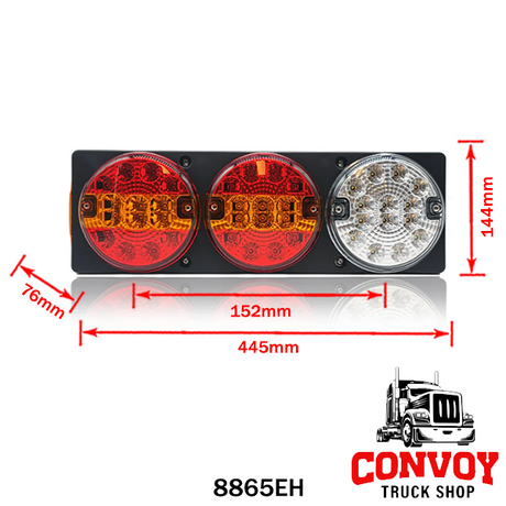 Lámpa hátsó LED 5 funkciós tolatós 12/24V