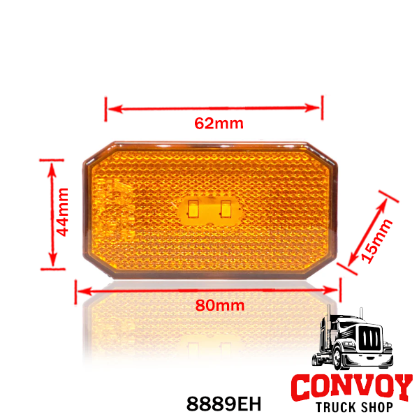 Lámpa helyzet LED szögletes 2LED 12/24V